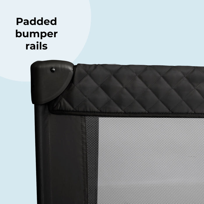 MBTC1 Travel Cot - Black Quilted - Grade A
