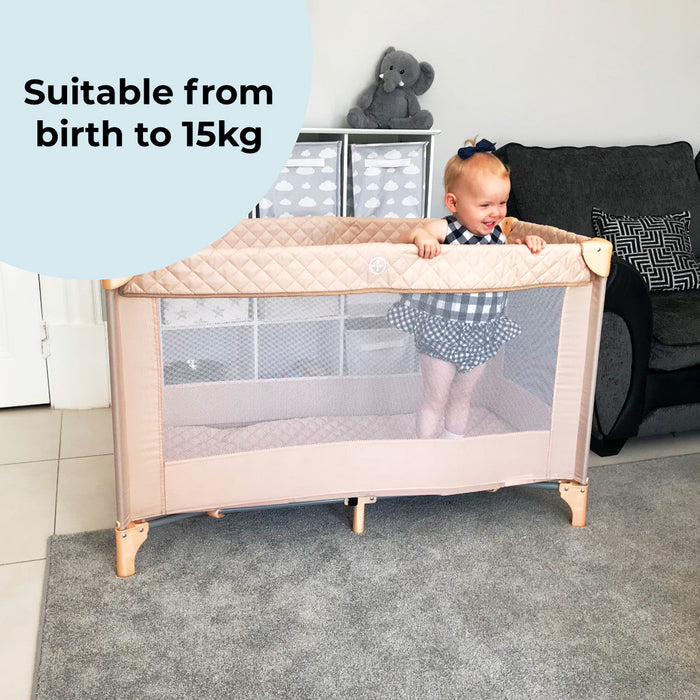 My Babiie Blush Quilted Travel Cot - Grade C
