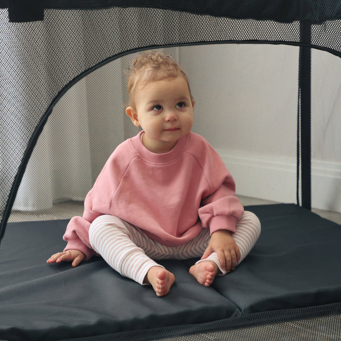 My Babiie Air-Light Luxe Travel Cot - Black - Grade C