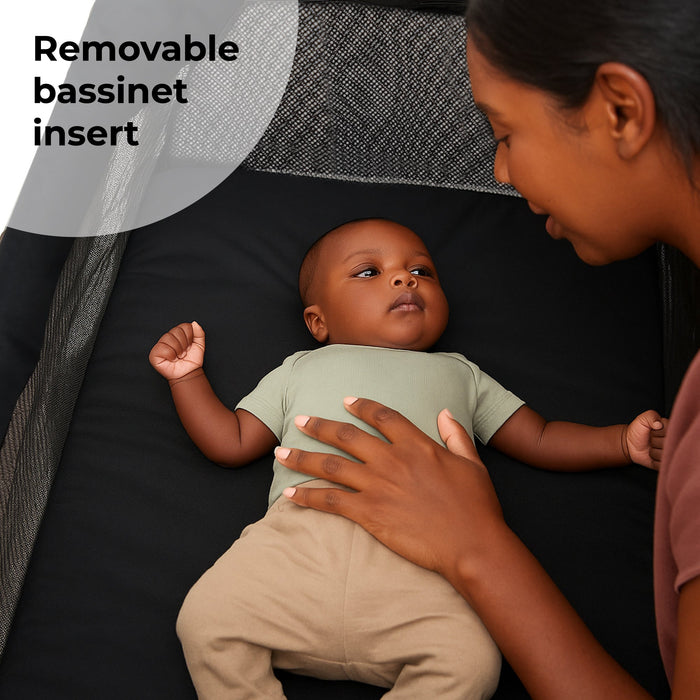 My Babiie Air-Light 3-in-1 Luxe Travel Cot - Black - Grade A