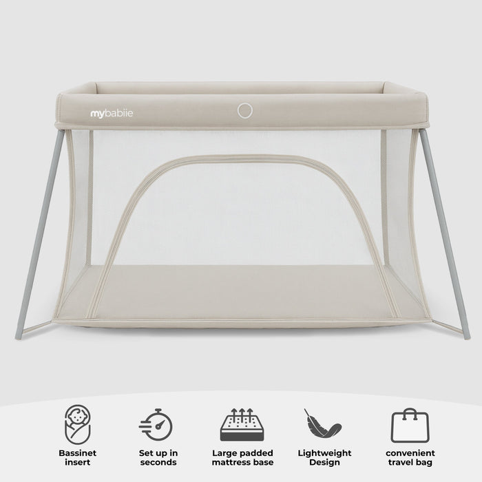 My Babiie Air-Light 3-in-1 Luxe Travel Cot - Ivory - Grade A
