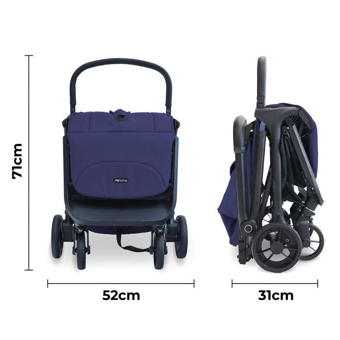 MBX7 Plus Auto-Fold Stroller - Indigo - Grade A