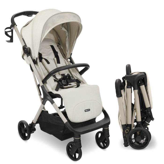 MBX7 Plus Auto-Fold Stroller - Ivory - Grade A