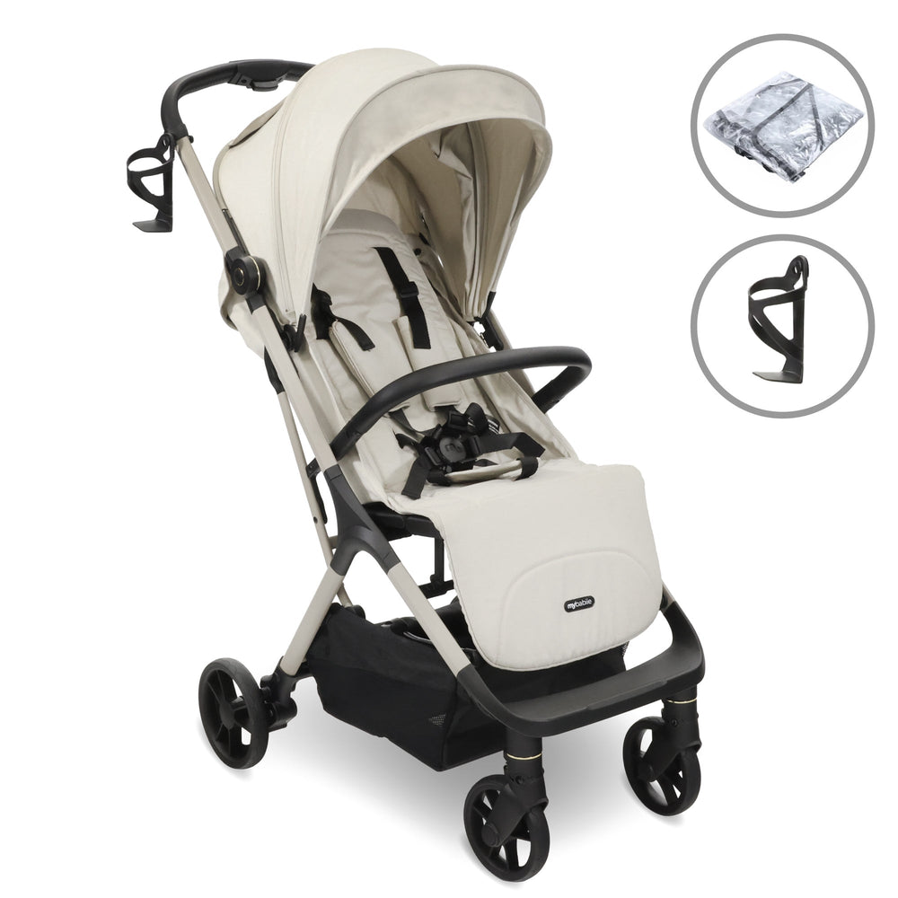 MBX7 Plus Auto-Fold Stroller - Ivory - Grade A