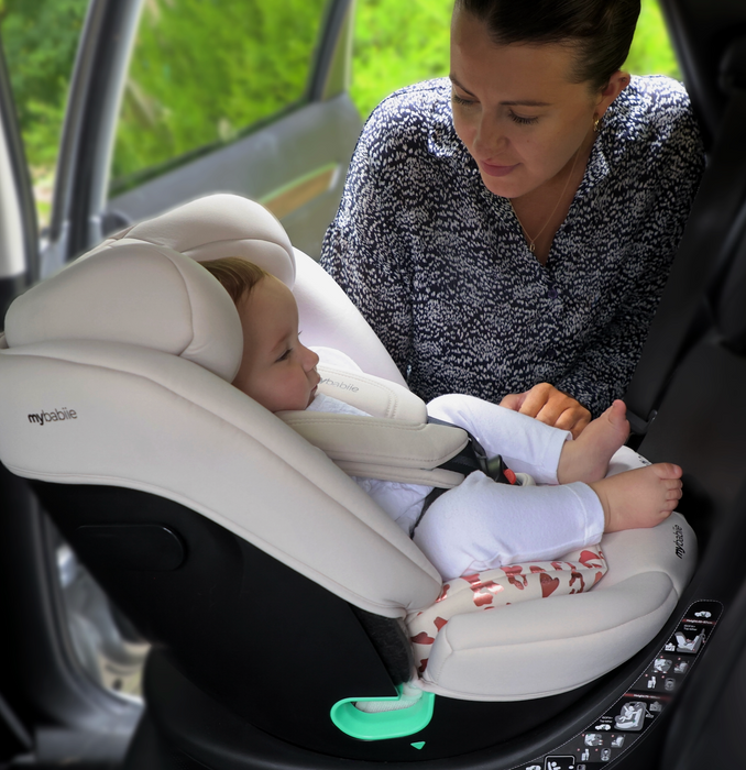 MBCS300 Easy Spin R129 Car Seat with Top Tether - Pink Leopard