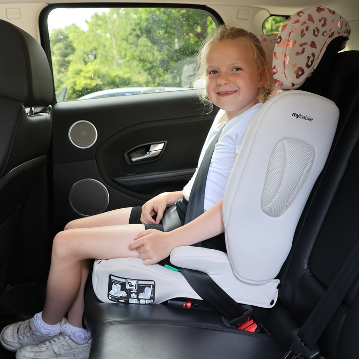 MBCS80 Foldable Toddler to Booster R129 Car Seat with ISOFIX - Pink Leopard