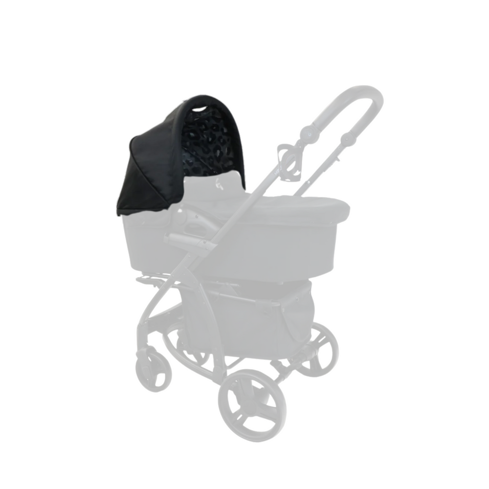 MB200 Bassinet Hood - Black Leopard