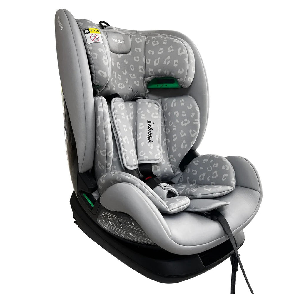 MBCS123 i-Size (76-150cm) Car Seat - Grey Leopard - GRADE A