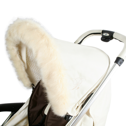 Cream Pram Hood Fur Trim - Grade A