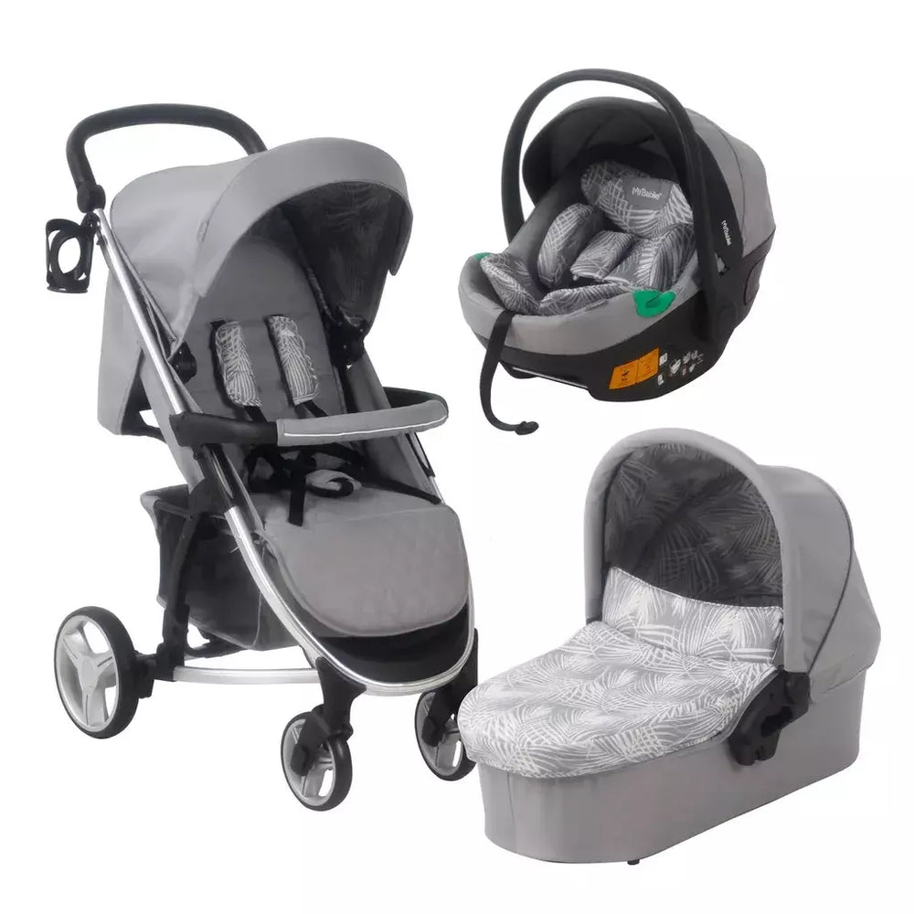 My Babiie MB200i 3-in-1 Travel System with i-Size Car Seat - Samantha Faiers Grey Tropical - Grade C